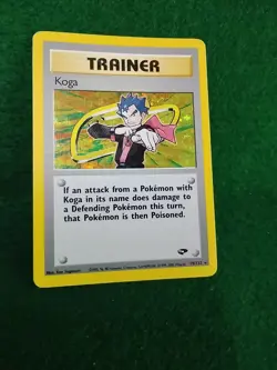 POKEMON TCG KOGA - Trainer - Gym Challenge 19/132 Unlimited HOLO Rare SWIRL - Image 3