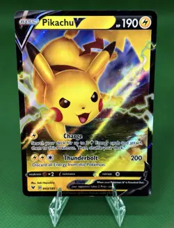 Pikachu V 043/185 Pokemon TCG 2020 Rare Vivid Voltage Holo Rare - Image 1