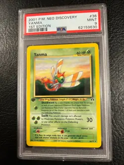 Pokemon Neo Discovery #36 - Yanma - MINT - 1st Edition - PSA 9 Rare! - Image 2