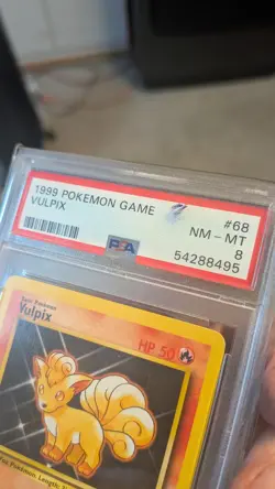 1999 POKEMON #68 VULPIX BASE SET UNLIMITED HP 50 ERROR NM-MT PSA 8 - Image 3