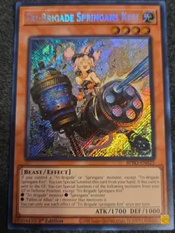 Yugioh! 1x Tri-Brigade Springans Kitt BPRO-EN025 Secret Rare 1st Ed NM - Image 1