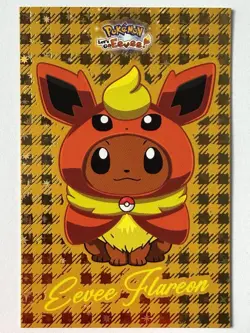 Eevee Flareon Poncho - Gold Box Hit Holo - Let's Go Eevee Database- Pokemon Card - Image 1