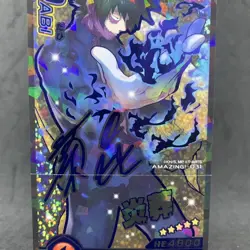 My Hero Academia DABI Amazing 031 Foil Stamping Blue Signed Battle Card Anime - Image 5