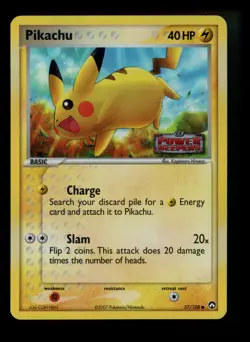 Pikachu 57/108 EX Power Keepers 2007 Reverse Holo Pokemon Card TCG - Image 1