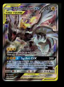 #3 Pikachu & Zekrom GX SM168 Black Star Promo 2019 Tag Team Pokemon Card TCG - Image 1