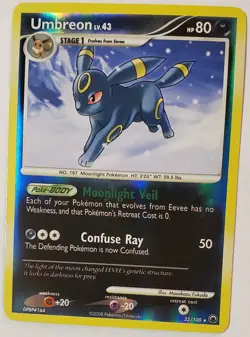 Umbreon 32/100 Majestic Dawn Reverse Holo Foil Pokemon TCG 2008 - Image 1
