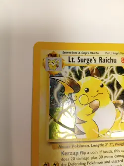 Pokemon TCG Lt. Surge's Raichu Holo Gym Challenge 11/132 MP - Image 3