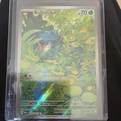 Pokemon Bulbasaur Illustration Rare Full Art Holo 166/165 Scarlet & Violet 151 - Image 1