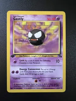 Pokemon TCG Gastly Fossil 33/62 1st Edition WOTC Vintage NM/LP - Image 1