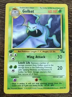 Pokemon Fossil 1st Edition Golbat 34/62 Non Holo NM-MINT - Image 1