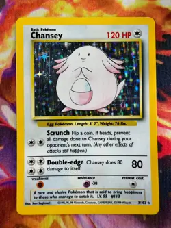 Chansey 3/102 NM Holo Rare Unlimited Base Set 1999 Pokemon TCG - Image 1