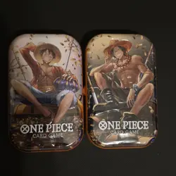 One Piece Tin Pack Set Vol. 2 Factory Sealed-2 Factory Sealed Tins (LUFFY & ACE) - Image 1