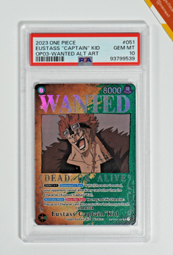 One Piece PSA 10 Eustass Kid #051 Wanted Alt OP03 2023 English - Image 1