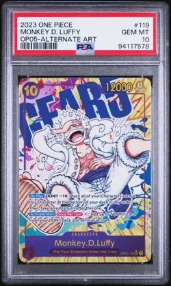 One Piece PSA 10 M.D.Luffy #119 Alternative Alt OP05 2023 English - Image 2