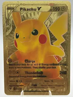 [NM] Pokemon Card Pikachu V 170/185 Gold Foil Fan Art Display HP 190 - Image 1