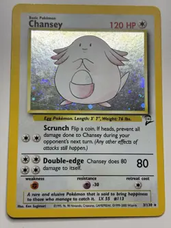 Pokemon TCG Chansey Base Set 2 3/130 Holo MP - Image 1
