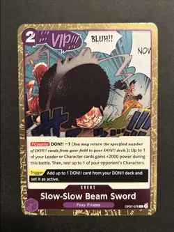 Slow-Slow Beam Sword OP07-076 Pirate Foil PRB-02 The Best Vol 2 One Piece TCG NM - Image 1