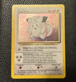 Pokemon TCG Clefairy 5/102 Base Set Holo Rare Unlimited WOTC Vintage - Image 1