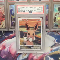PSA 10 GEM MINT Eevee Scream Munch Retrospective Japanese Promo 287/SM-P Pokemon - Image 1