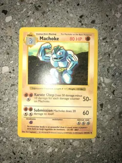 Pokemon TCG Cards SHADOWLESS Base Set Machoke 34/102 Uncommon LP-MP - Image 3