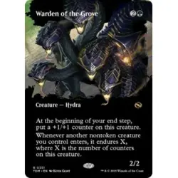 WARDEN OF THE GROVE (BORDERLESS) X4 Tarkir: Dragonstorm TDM Magic MTG MINT CARD - Image 1