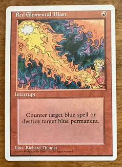Red Elemental Blast 4th Edition MTG Magic the Gathering 1x Fourth Edition NM - Image 1