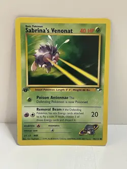 Pokemon Wotc Tcg Vtg Sabrina's Venonat 096/132 Gym Heroes Regular LP - Image 1