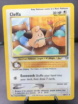 Pokemon TCG Cleffa #20/111 Unlimited Rare Neo Genesis Non Holo MP WOTC VTG 2000 - Image 1