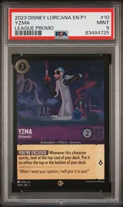 2023 DISNEY LORCANA EN P1-PROMO #10 YZMA LEAGUE PROMO PSA 9 - Image 1