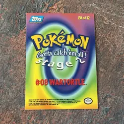 Wartortle 1999 1st Print Topps Holo Foil E8 Pokemon Card - Image 4