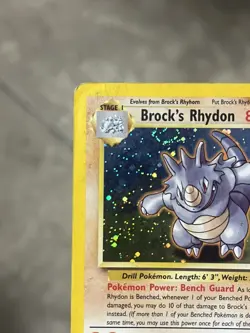 Pokemon TCG Brock’s Rhydon 2/132 Unlimited Gym Heroes 2000 - Damaged - Image 4