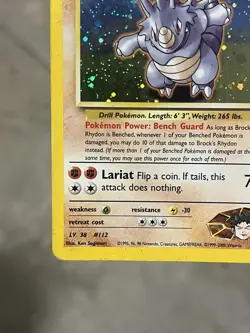 Pokemon TCG Brock’s Rhydon 2/132 Unlimited Gym Heroes 2000 - Damaged - Image 5