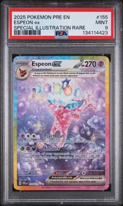 2025 POKEMON PRE EN-PRISMATIC EVOLUTIONS #155 ESPEON EX PSA 9 - Image 1