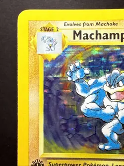 Pokemon 💎 1st Edition Machamp Holo Base Set 8/102 💎 NM- Great Centering - Image 2