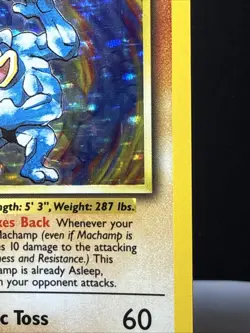 Pokemon 💎 1st Edition Machamp Holo Base Set 8/102 💎 NM- Great Centering - Image 4