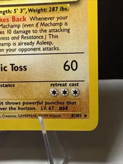 Pokemon 💎 1st Edition Machamp Holo Base Set 8/102 💎 NM- Great Centering - Image 5