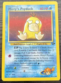 Misty's Psyduck 90/132 Pokemon TCG WOTC Gym Challenge Moderately Played MP - Image 1