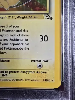 1999 Pokemon Fossil Raichu Holo #14 Unlimited PSA 6 - Image 4