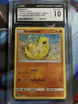 2023 POKEMON CLV CLASSIC VENUSAUR & LUGIA EX DECK #008 SANDSHREW PSA 10 - Image 1