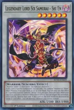 Yugioh! Legendary Lord Six Samurai - Shi En - ROTA-EN039 - Ultra Rare - 1st Edit - Image 1
