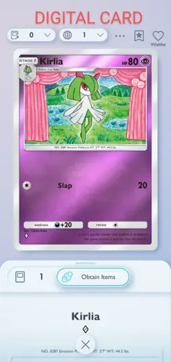 Kirlia Pokemon Pocket Mobile Game Deluxe Pack Set ◇ Rare Cards For Trade - Image 1