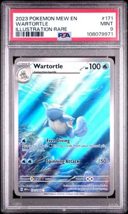 2023 PSA 9 Wartortle #171 Illustration Rare Pokemon TCG Scarlet & Violet Mew 151 - Image 1
