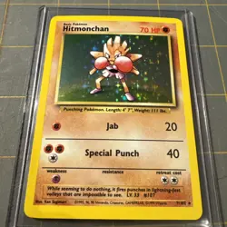Pokemon TCG Base Set Unlimited 1999 Hitmonchan 7/102 Holo Rare - Image 1