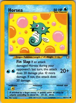 Horsea 062/111 Neo Genesis Pokemon TCG LP - Image 1
