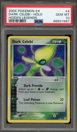 Pokemon Dark Celebi EX Hidden Legends Holo Rare #4 PSA 10 Gem Mint - Image 1
