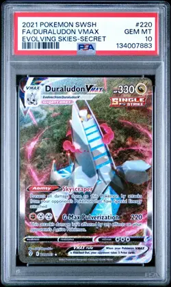 PSA 10 DURALUDON VMAX 220/203 FULL ART SECRET EVOLVING SKIES POKEMON 😍 - Image 1