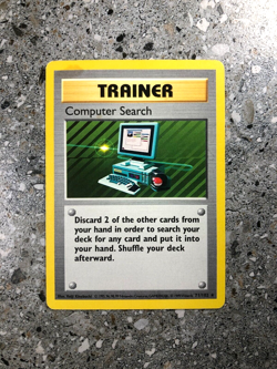 Pokemon TCG Cards SHADOWLESS Computer Search 71/102 Base Set Rare LP-MP - Image 1