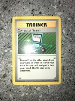 Pokemon TCG Cards SHADOWLESS Computer Search 71/102 Base Set Rare LP-MP - Image 3