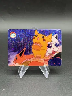 Pikachu Eevee Holo Pokemon Vintage Pocket Monster Vending Prism Sticker 436 - Image 1