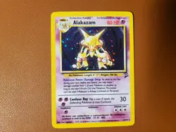 Alakazam 1/130 Base Set 2 Unlimited Holo Pokemon Card NM WOTC - Image 1
